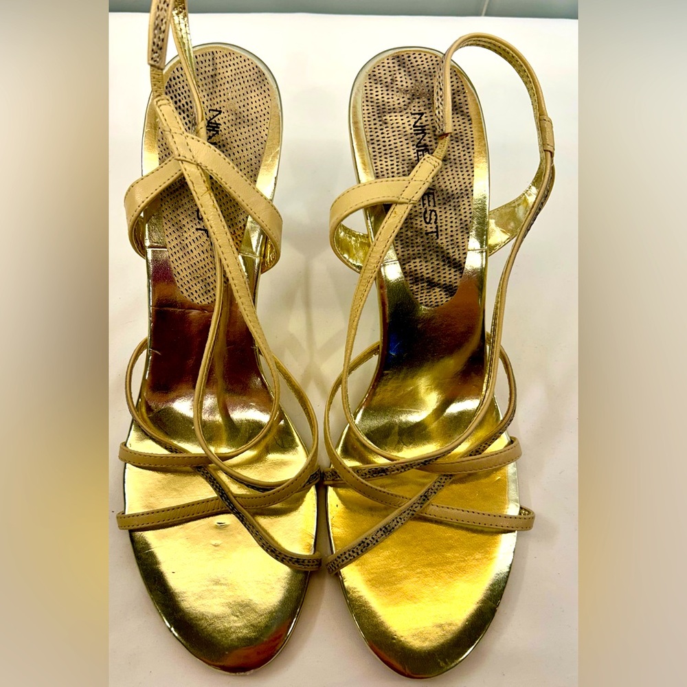 Nine West Women’s Gold Norseman Heel, Sz 9.5. Worn once